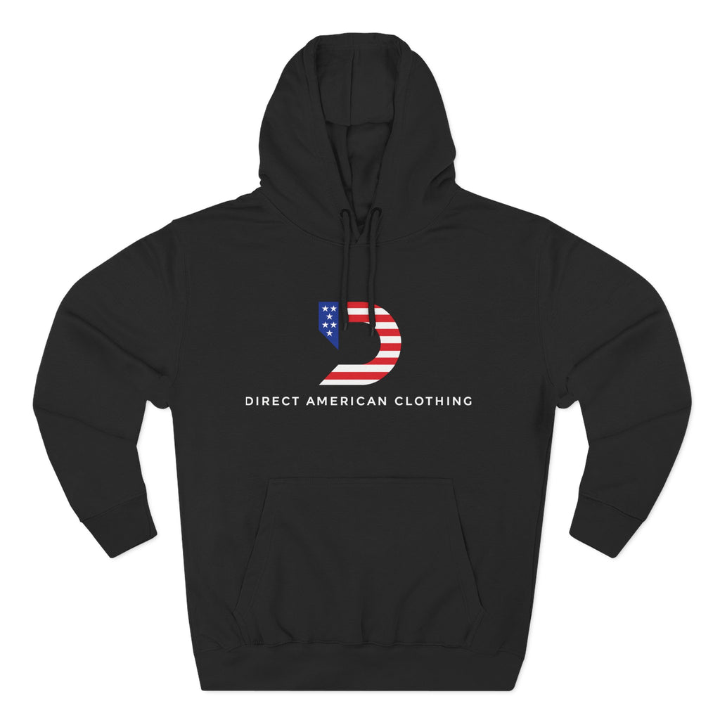 American Flag D Logo Hoodie — Direct American Clothing Fleece Pullover