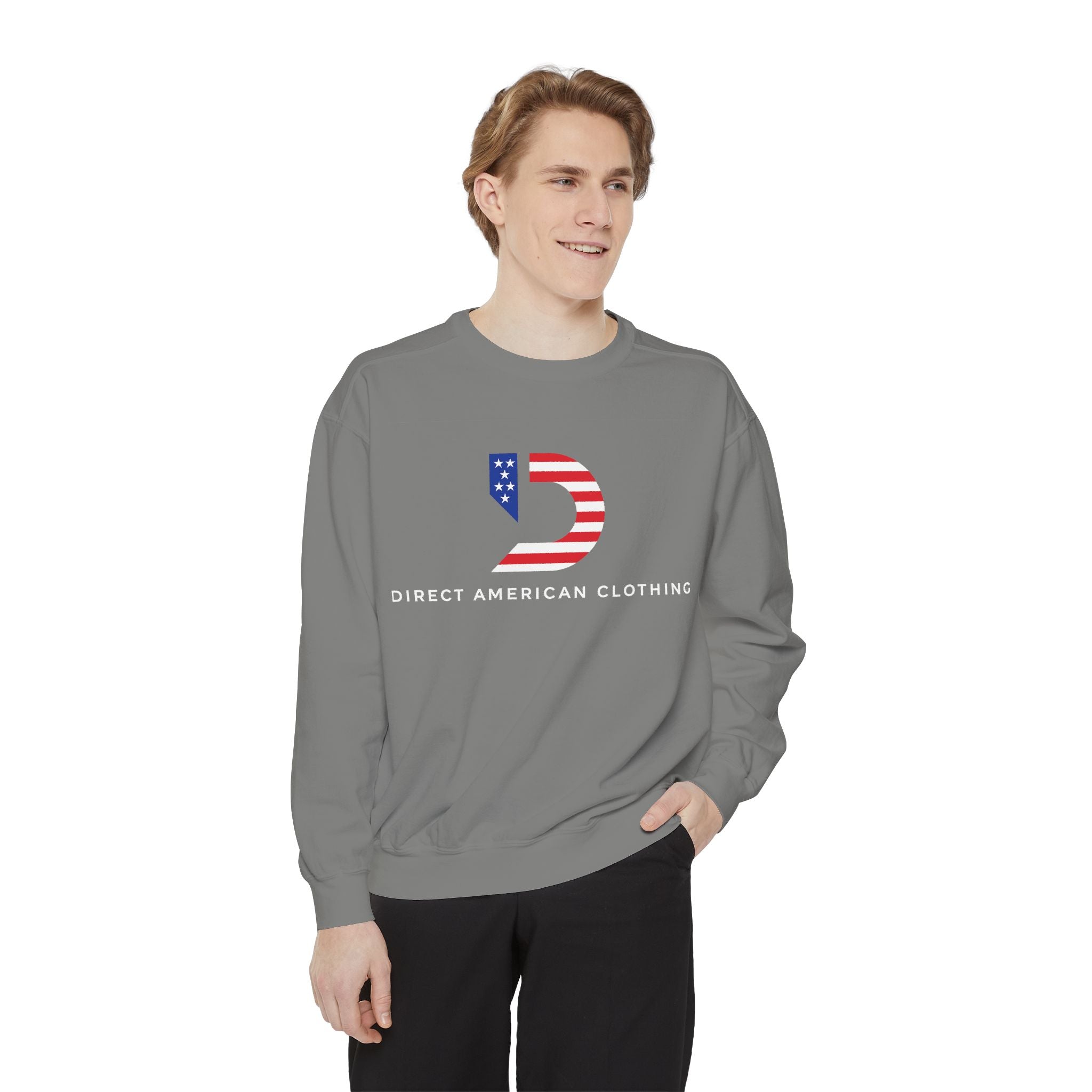 American Flag 'D' Logo Sweatshirt — Direct American Clothing Crewneck