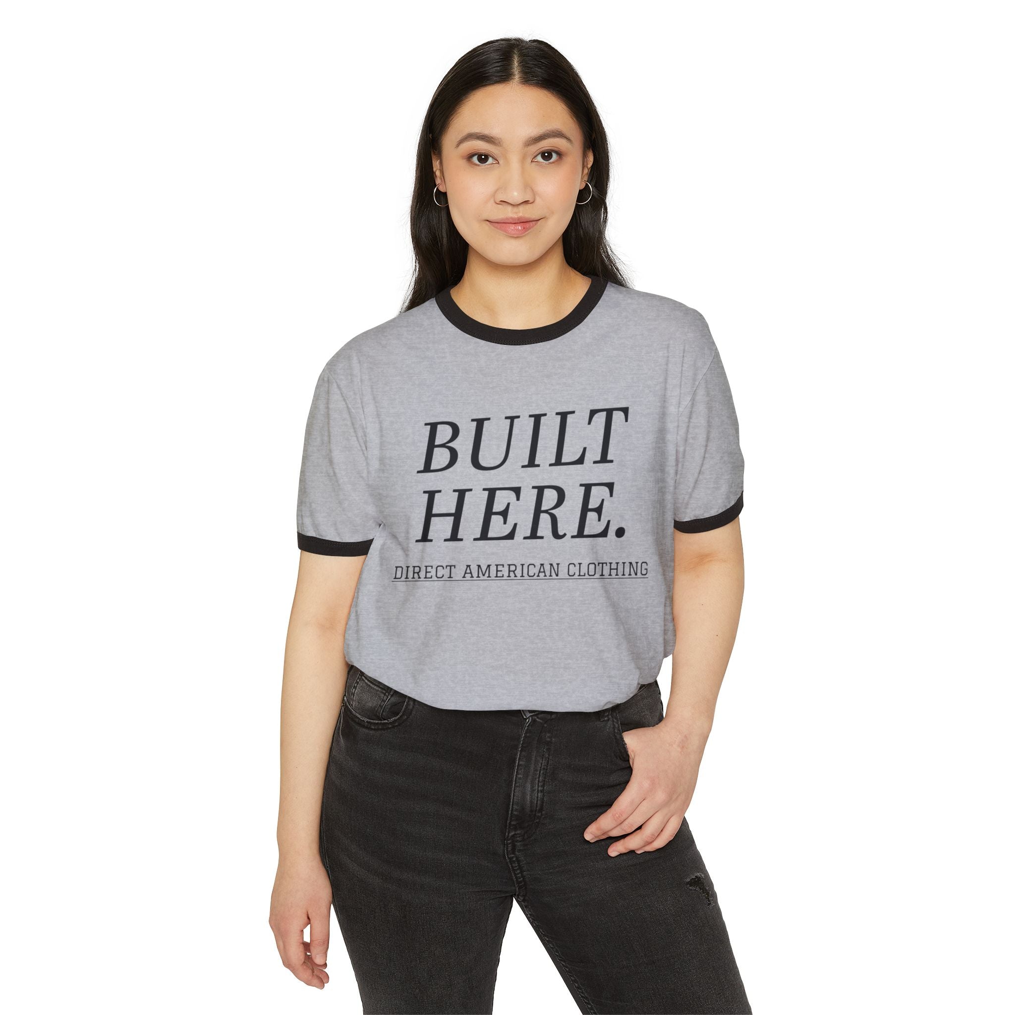 Built Here Unisex Cotton Ringer T-Shirt