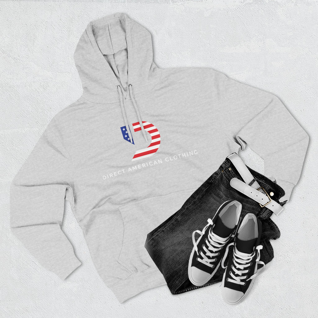 American Flag D Logo Hoodie — Direct American Clothing Fleece Pullover