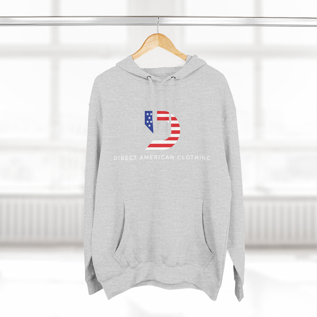 American Flag D Logo Hoodie — Direct American Clothing Fleece Pullover